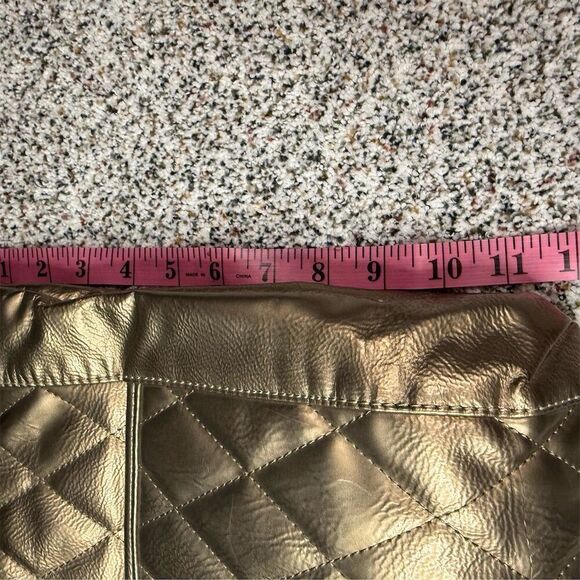 Grace Adele Women's Gold Quilted Shoulder Bag with Chain Straps​ - Picture 3 of 10